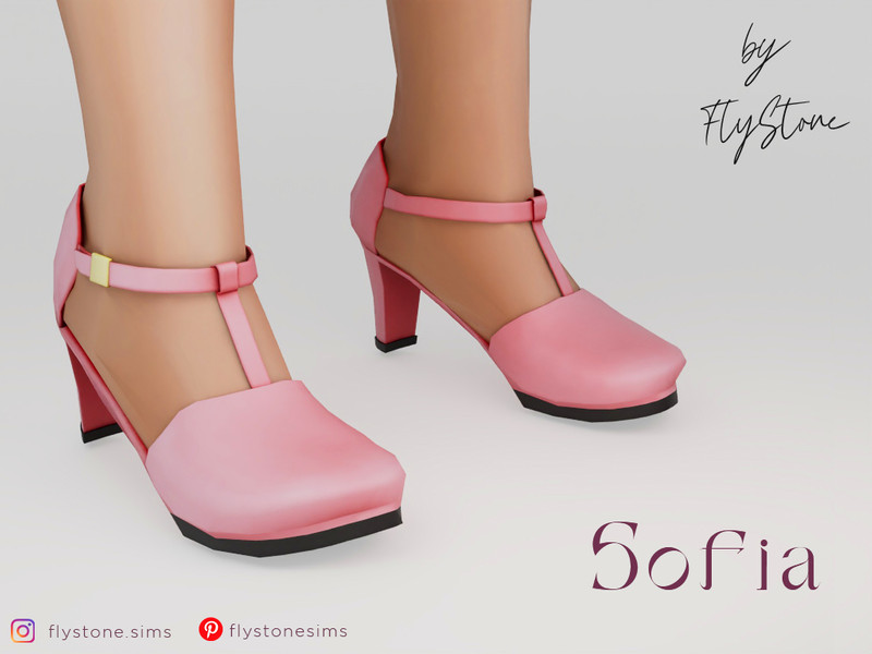 Sims 4 Sofia - female heels sandals with straps by FlyStone