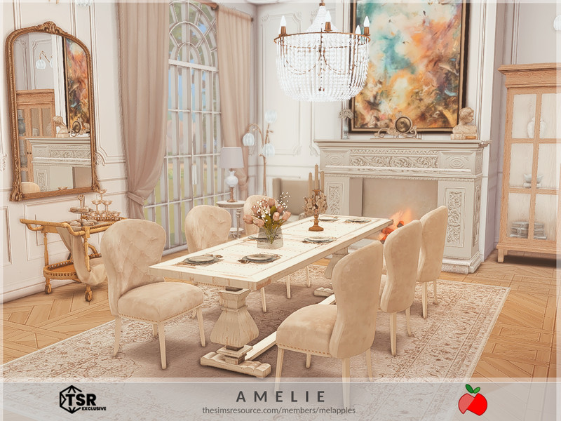 Sims 4 Amelie - dining by melapples