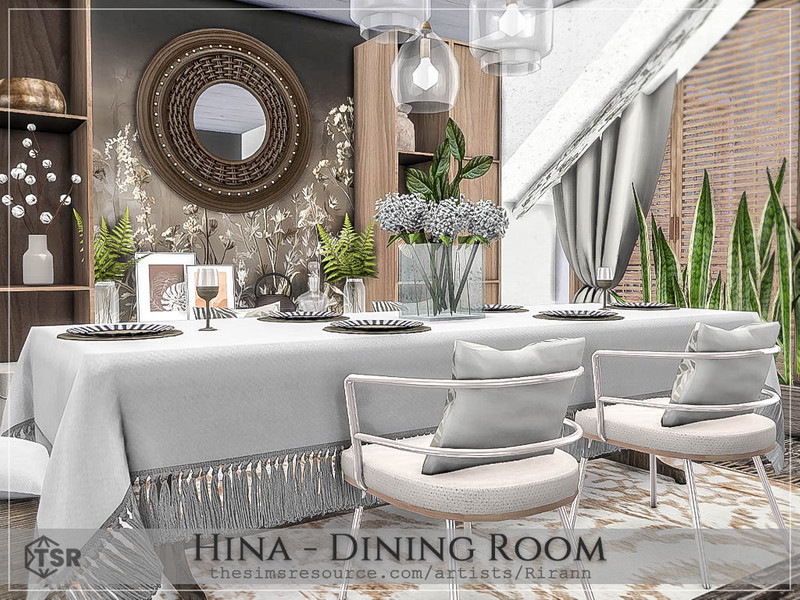 Sims 4 Hina - Dining Room by Rirann