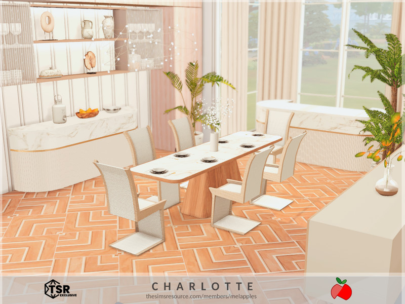 Sims 4 Charlotte - dining by melapples