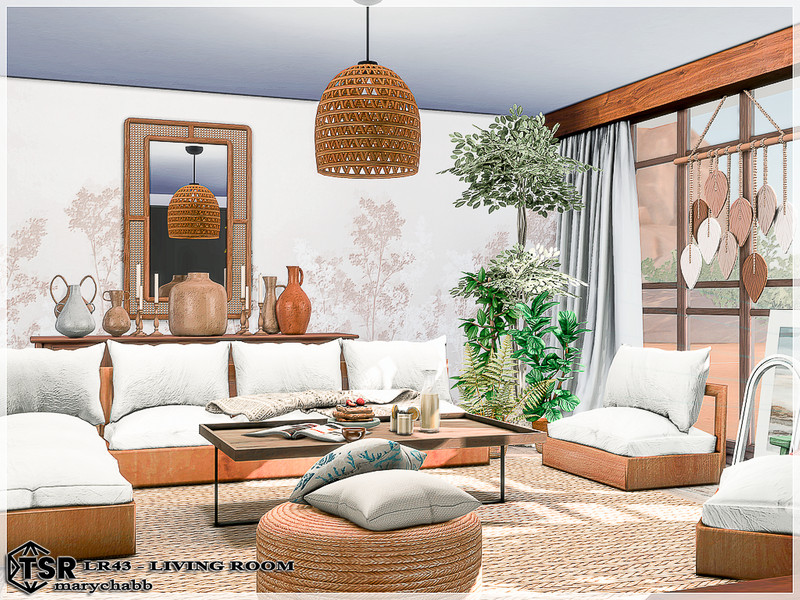 Sims 4 LR43 - Living Room with Dining Area by marychabb