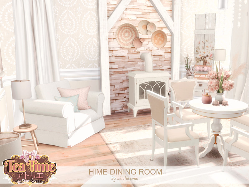 Sims 4 Hime Dining Room by BlusterSims