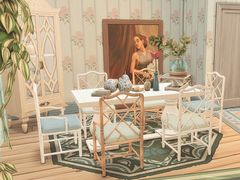Sims 4 Roses Dining Room by WrzosoweMarzeniaa