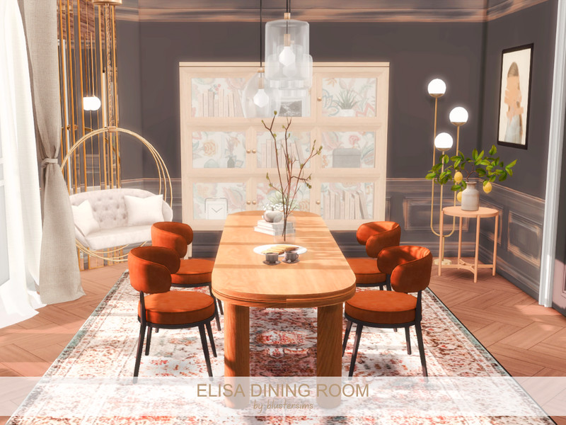 Sims 4 Elisa Dining Room by BlusterSims
