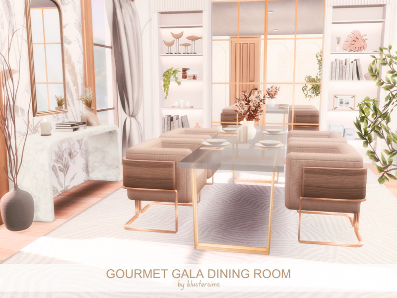 Sims 4 Gourmet Gala Dining Room by BlusterSims