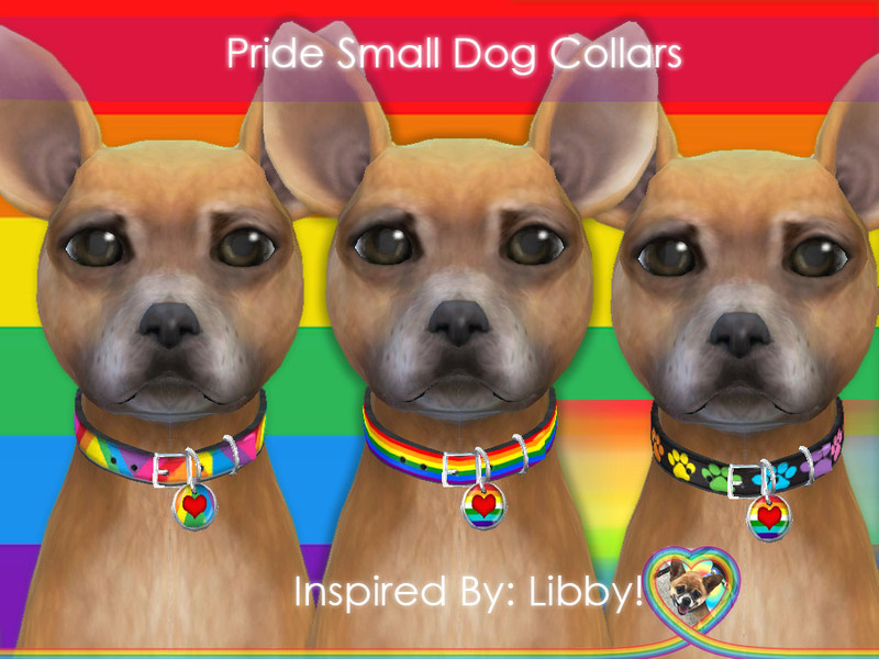 Sims 4 Small Dog Pride Collars by Libby_Letters