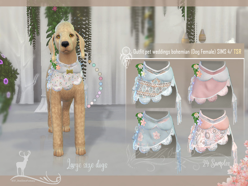 Sims 4 Big Size Dog Suit / Bohemian Wedding by DanSimsFantasy