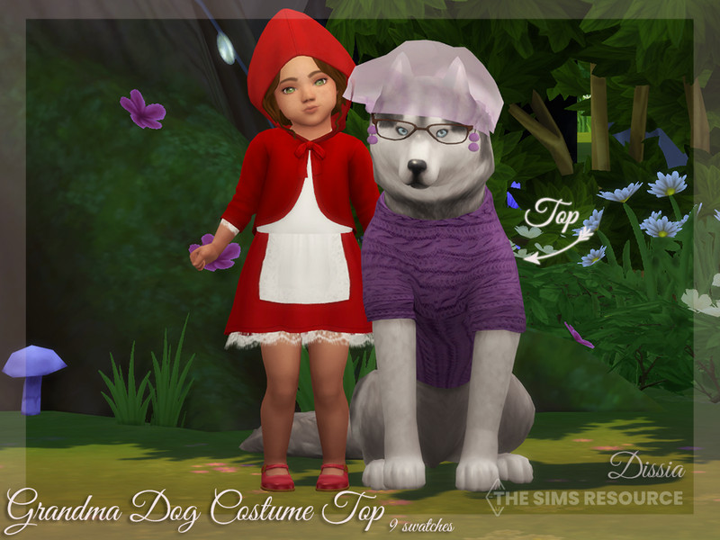 Sims 4 Grandma Dog Costume Top by Dissia