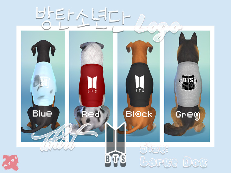Sims 4 BTS Logo Dog Tshirt Large by BeccAi