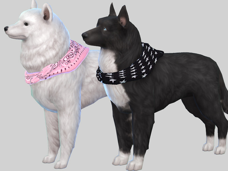 Sims 4 Large Dog Bandanas by Pinkzombiecupcakes