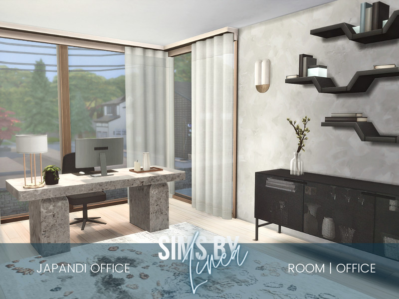 Sims 4 Japandi Office by SIMSBYLINEA