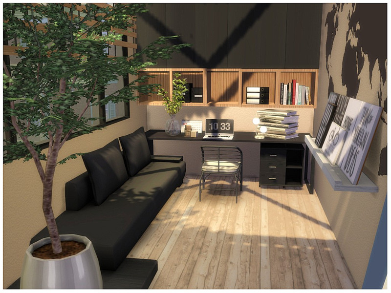Sims 4 Black Office by lotsbymanal