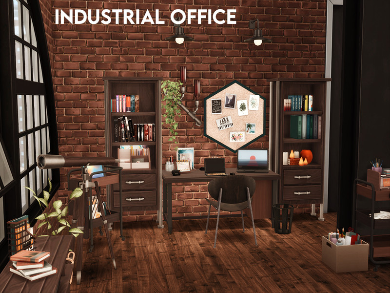 Sims 4 Industrial Office by xogerardine