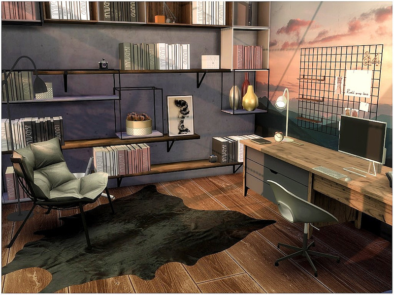 Sims 4 Glass Office by lotsbymanal