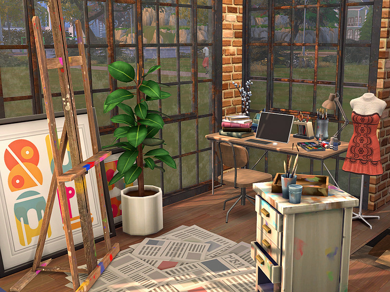 Sims 4 Art Studio - CC by Flubs79