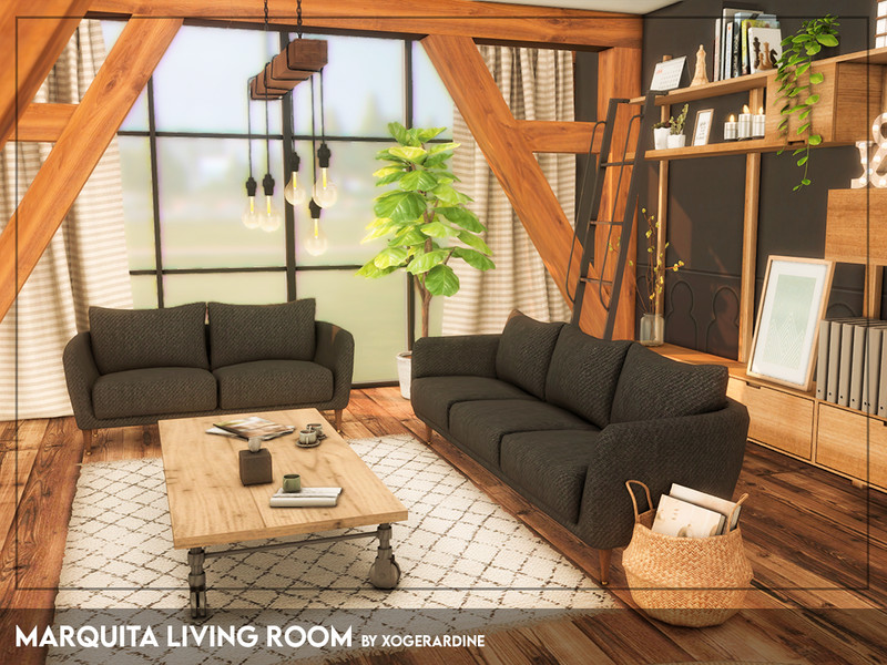 Sims 4 Marquita Living Room (TSR only CC) by xogerardine