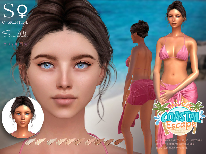 Sims 4 S-CLUB FEMALE SKINTONES Coastal Escape by S-Club