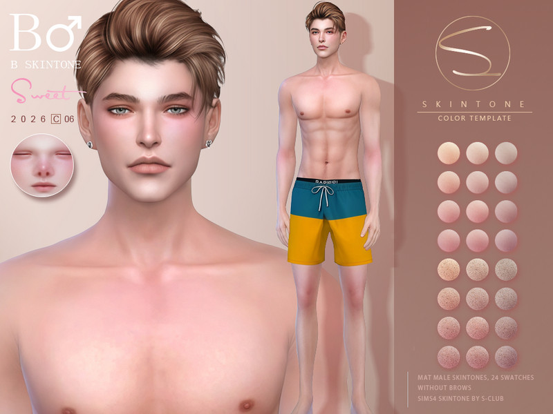 Sims 4 S-CLUB MALE SKINTONES by S-Club