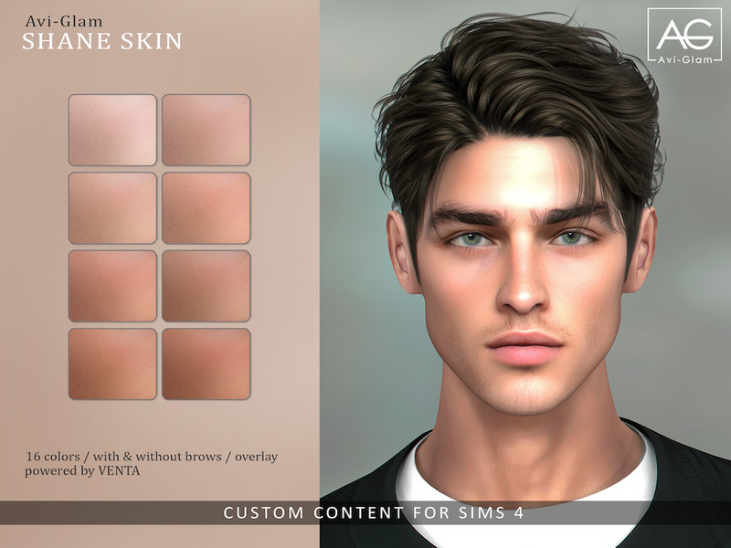 Sims 4 Avi-Glam - Shane Skin by VentaStudio
