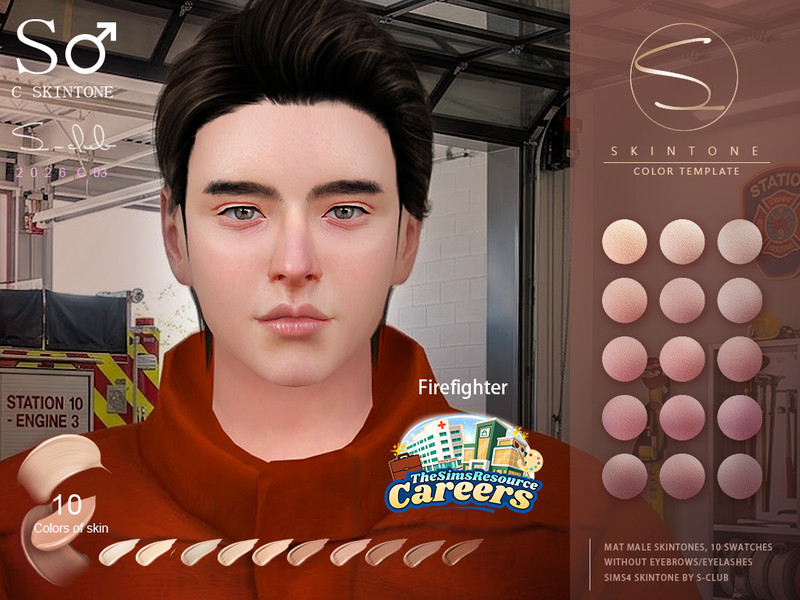 Sims 4 S-CLUB MALE SKINTONES - Careers Collection by S-Club