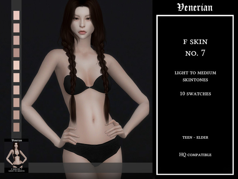 Sims 4 Venerian_F_Skin_No.7_(Light To Medium)_HQ by Venerian