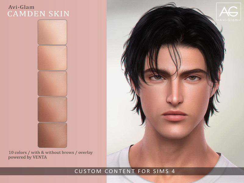 Sims 4 Avi-Glam - Camden Skin by VentaStudio