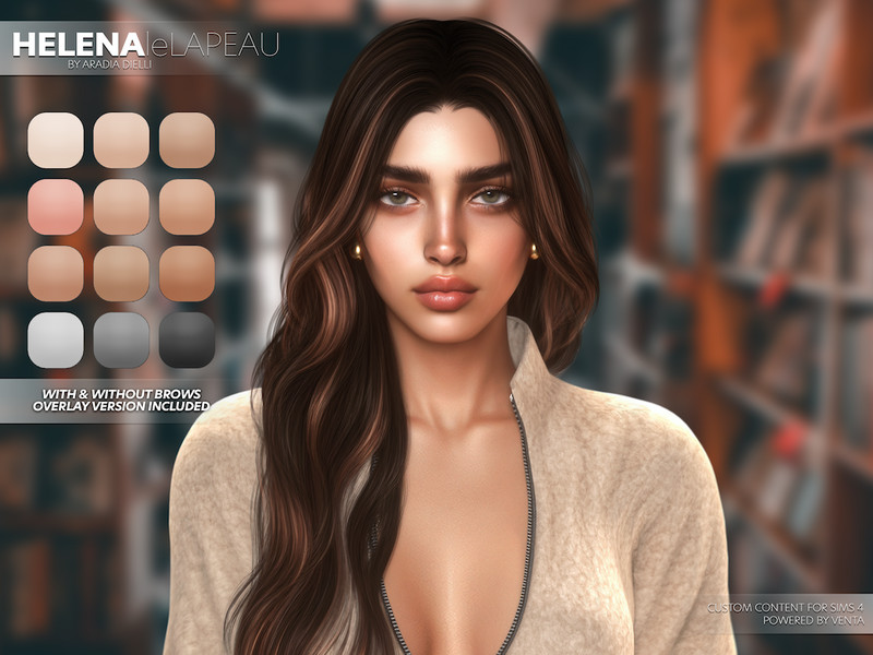 Sims 4 leLAPEAU - Helena Skin (Overlay) by VentaStudio