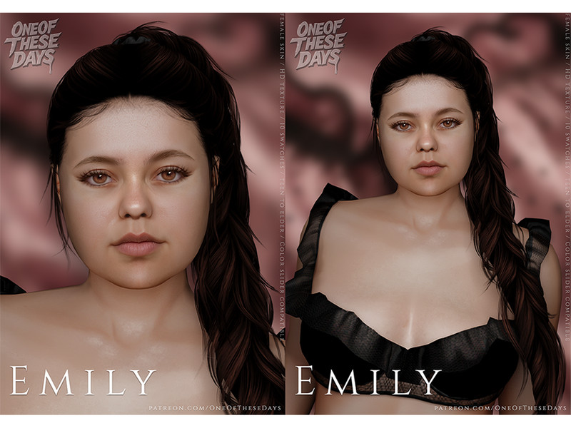 Sims 4 Emily - SKIN by OneOfTheseDays