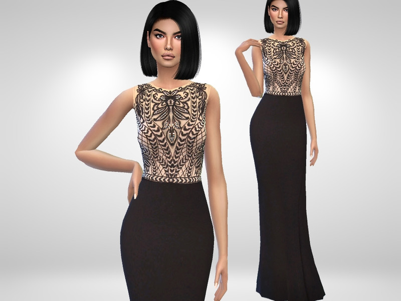 Sims 4 Eliza Prom Dress (mesh needed) by Puresim