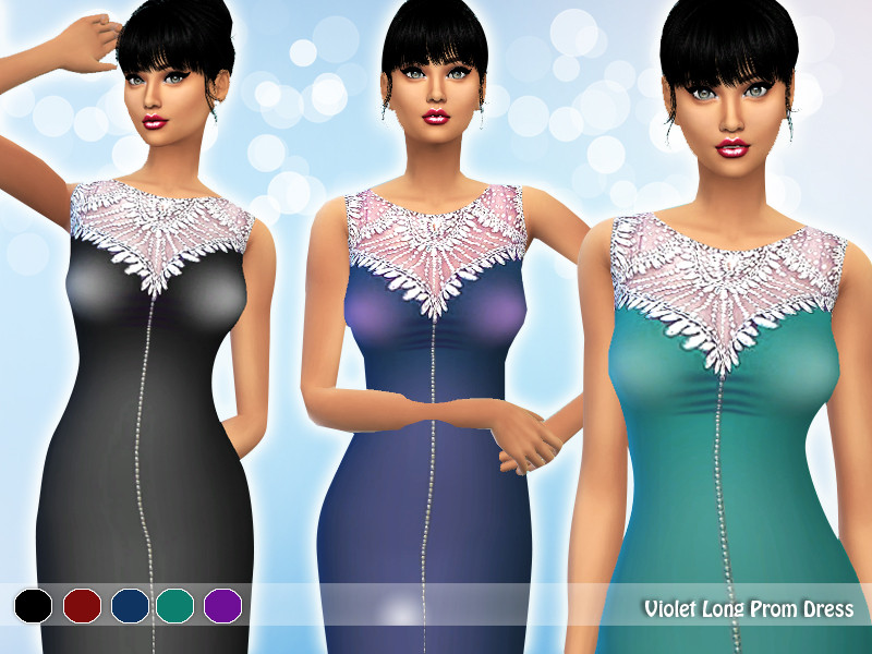 Sims 4 Violet Long Prom Dress by Saliwa