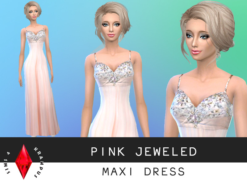 Sims 4 Pink Maxi/Prom Dress by SIms4Krampus