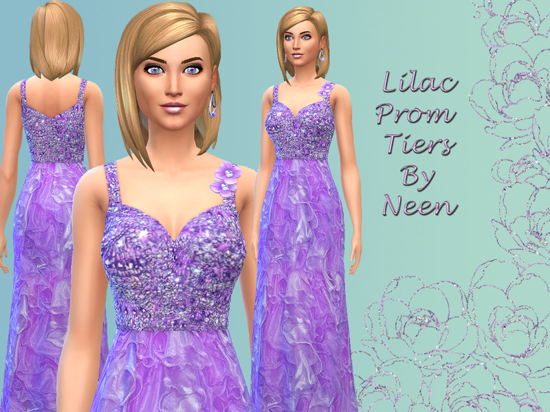 Sims 4 Lilac Prom Tiers Dress by neenornina