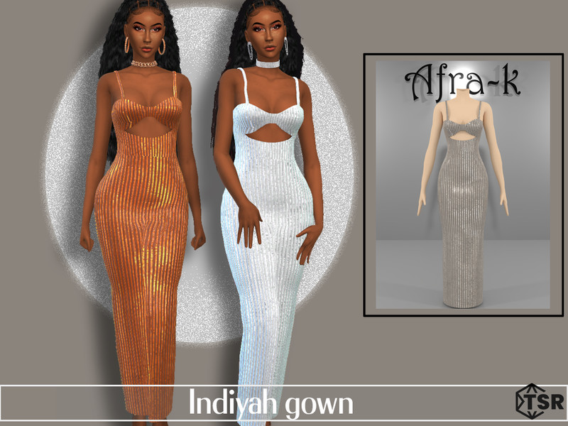 Sims 4 Indiyah gown by akaysims