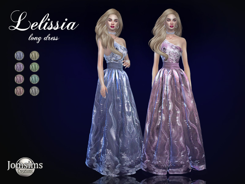Sims 4 Lelissia long dress by jomsims