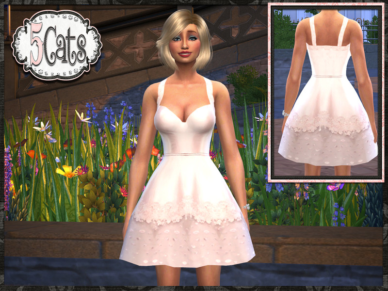 Sims 4 Poka Dot Sheer Short Dress by Five5Cats