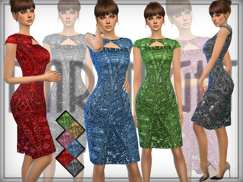 Sims 4 Sequin-Stones Dress by DarkNighTt