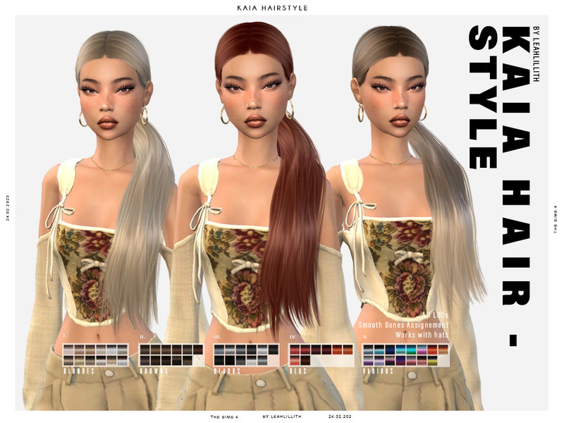 Sims 4 Kaia Hairstyle by Leah Lillith