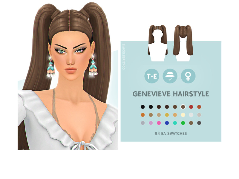 Sims 4 Genevieve Hairstyle by simcelebrity00