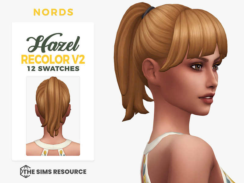 Sims 4 Hazel Ponytail Hairstyle Recolor by Nords