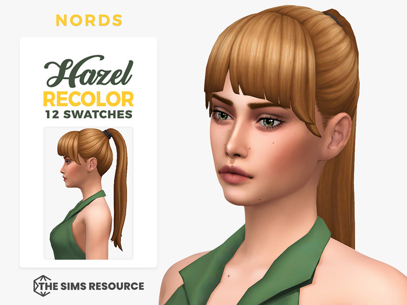 Sims 4 Hazel Ponytail Hairstyle Recolor by Nords