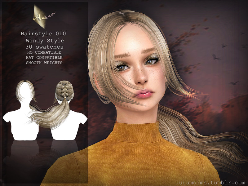 Sims 4 Hairstyle 010 - Windy Style by AurumMusik