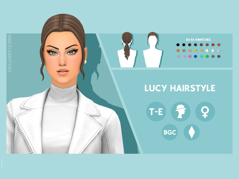 Sims 4 Lucy Hairstyle by simcelebrity00