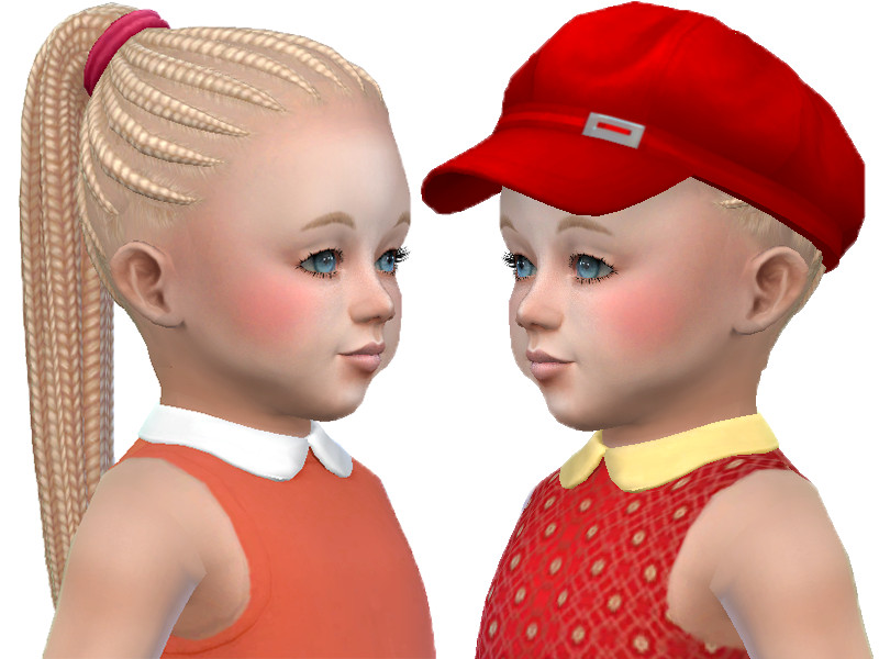 Sims 4 Braided ponytail toddlers by TrudieOpp