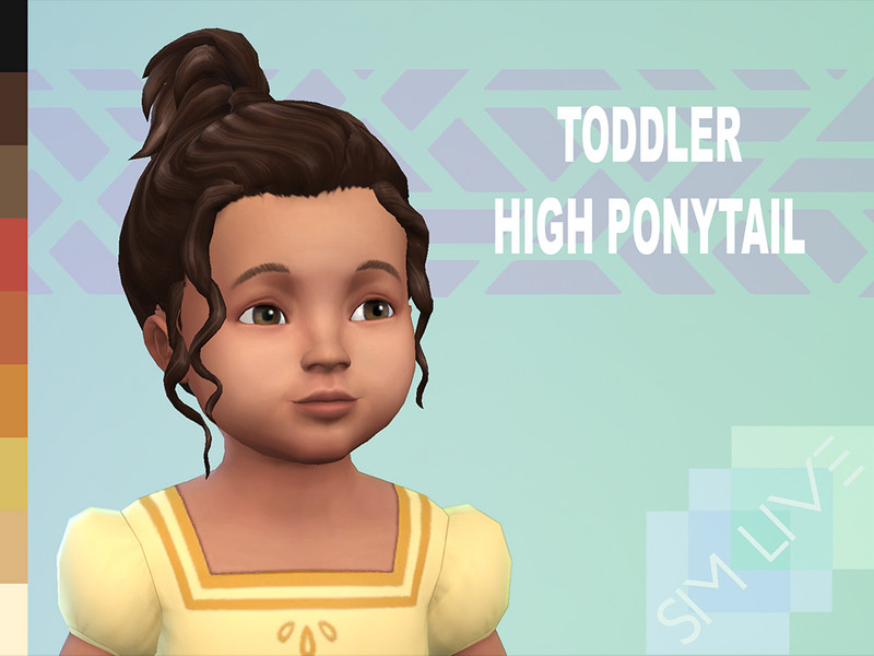 Sims 4 High ponytail for Toddler by KikiSimLive