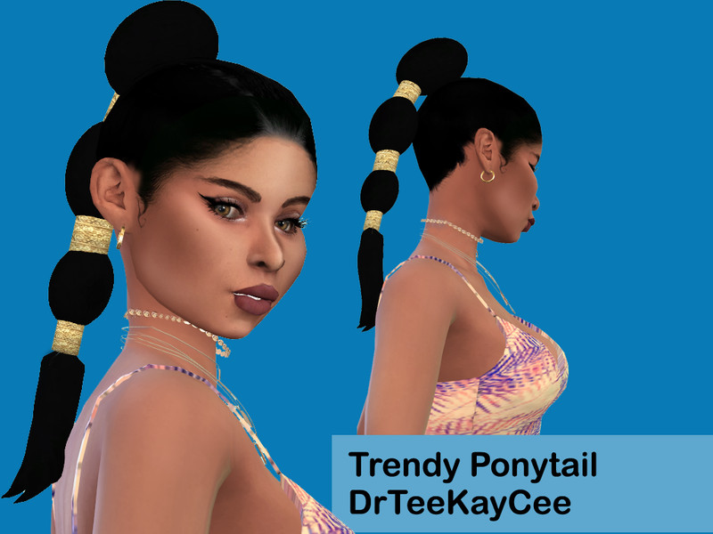 Sims 4 Trendy Ponytail by drteekaycee