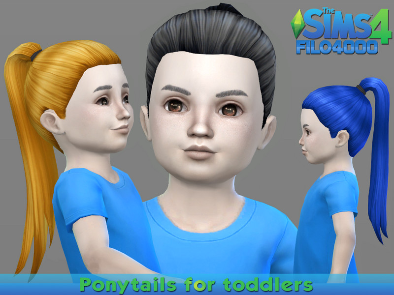 Sims 4 Toddler Hair 04 Ponytail by filo4000