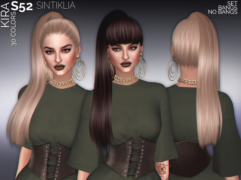 Sims 4 Sintiklia - Hair set s52 Kira by SintikliaSims