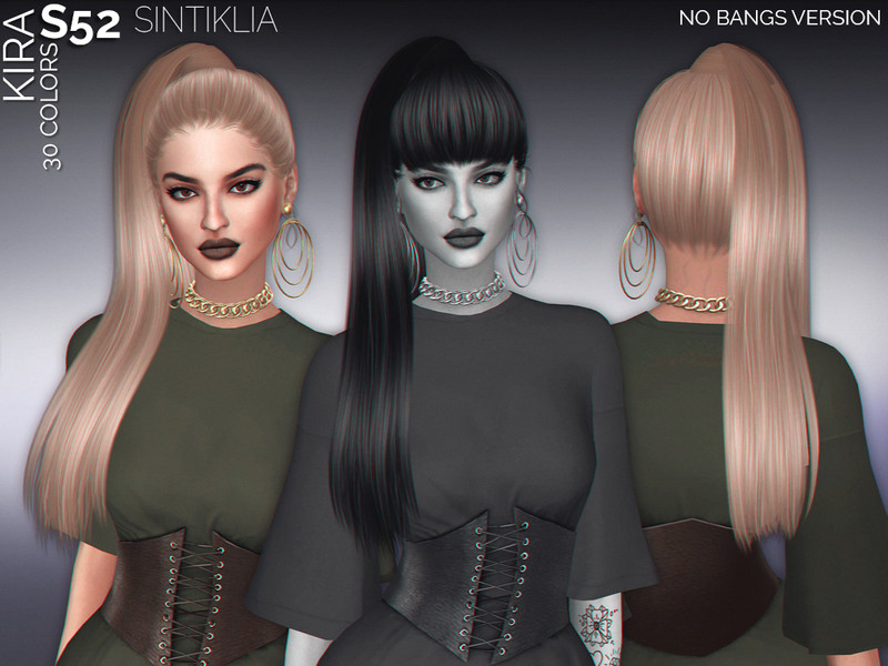 Sims 4 Sintiklia - Hair s52 Kira no bangs by SintikliaSims