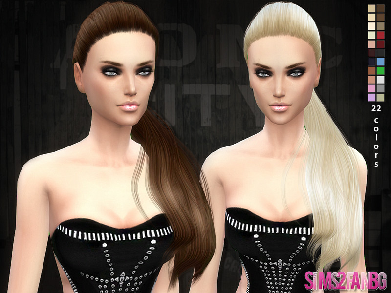 Sims 4 Hair 04 - Selena ponytail hair by sims2fanbg