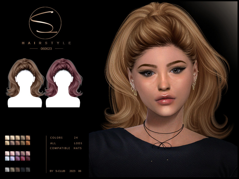 Sims 4 High ponytail hair(Cindy)060623 by S-Club